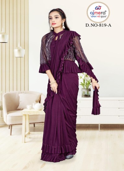 Affordable Pre Stitched Sarees for Wholesale Stylish Polyester Georgette Silk Blend and Crepe Options in Surat