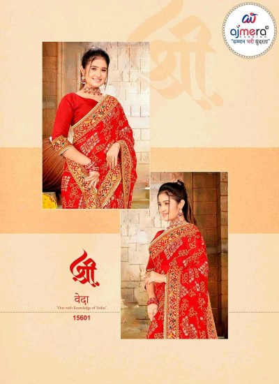 Beautiful Bandhani Saree in Cotton Georgette and Silk for Festive Wear in Nepal