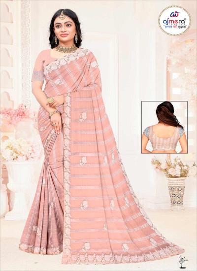 Best Designer Sarees Exquisite Silk Georgette Net with Handcrafted Zari Embroidery in Surat