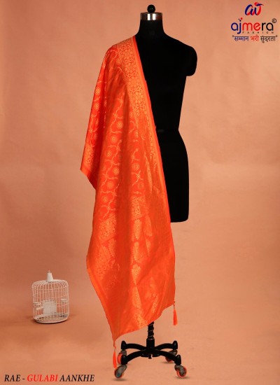 Designer Silk Dupatta with Gota Patti and Zari Borders Ethnic Festive Wear for Women in Nepal
