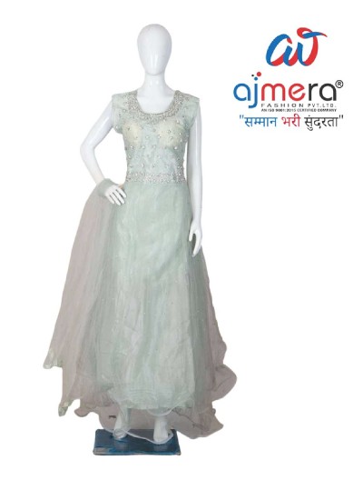 Designer Women Gown with Heavy Stone Work and Matching Dupatta in Surat