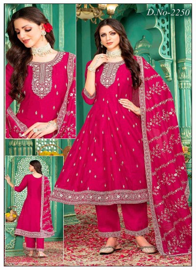 Elegant Anarkali Suits for Weddings with Embroidery and Stone Work in Silk and Georgette Fabric in Surat