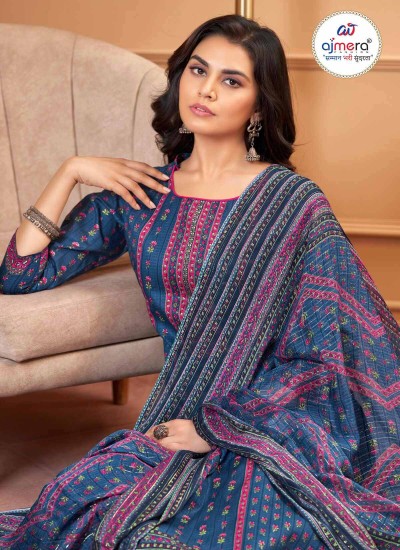 Elegant Designer Jaipuri Suit for Women in Premium Cotton Silk and Chiffon Fabric in Nepal
