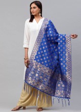 Exquisite Silk Dupattas with Banarasi Weaving and Vibrant Prints Perfect for Boutiques