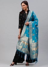 Exquisite Silk Dupattas with Banarasi Weaving and Vibrant Prints Perfect for Boutiques