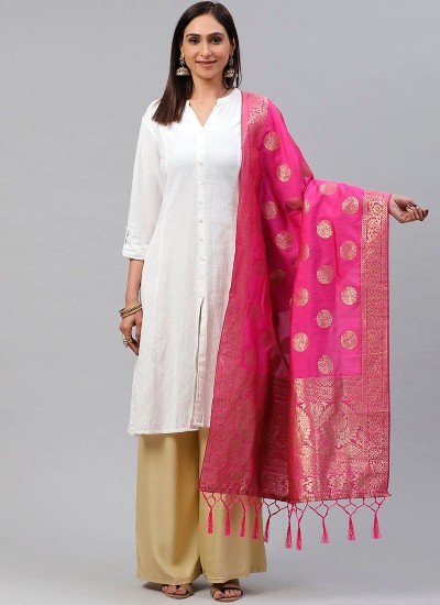 Exquisite Silk Dupattas with Banarasi Weaving and Vibrant Prints Perfect for Boutiques in Surat