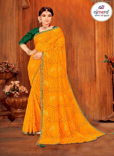 Georgette Saree with Bandhani Design Stylish Comfortable and Easy to Wear in Nepal
