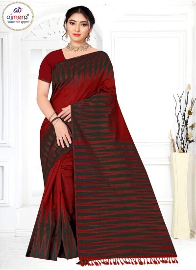 Gold Moon Cotton Sarees with Celestial Inspired Gold Accents and Elegant Borders in Surat