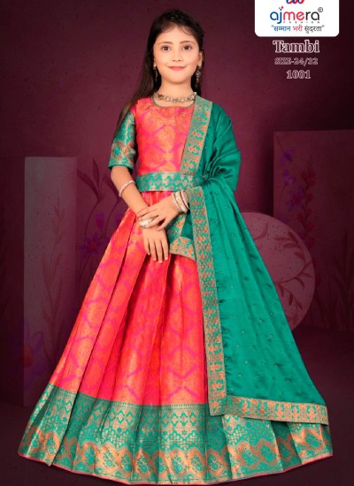 Kids Ethnic Wear Lehenga Choli with Embroidery Mirror Work and Ruffles in Bulk in Nepal