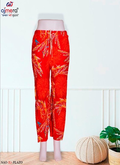 Lightweight Printed Palazzo Pants for Women in Cotton Rayon and Linen in Nepal