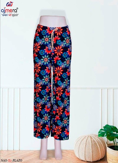Lightweight Printed Palazzo Pants for Women in Cotton Rayon and Linen in Nepal