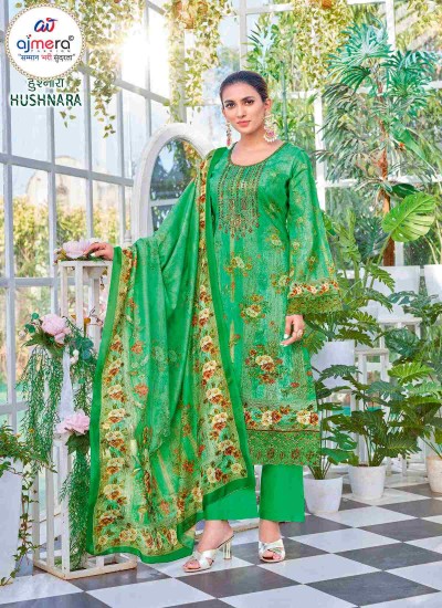 New Elegant Pakistani Suits with Embroidered Lawn Chiffon Jacquard and Silk Blend Fabrics in Surat