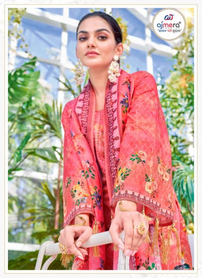 New Elegant Pakistani Suits with Embroidered Lawn Chiffon Jacquard and Silk Blend Fabrics in Surat