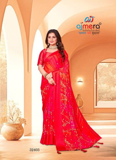Radiant Viscose Georgette Sarees Flowing Silhouette with Stylish Prints and Embellishments in Nepal