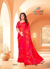 Radiant Viscose Georgette Sarees Flowing Silhouette with Stylish Prints and Embellishments