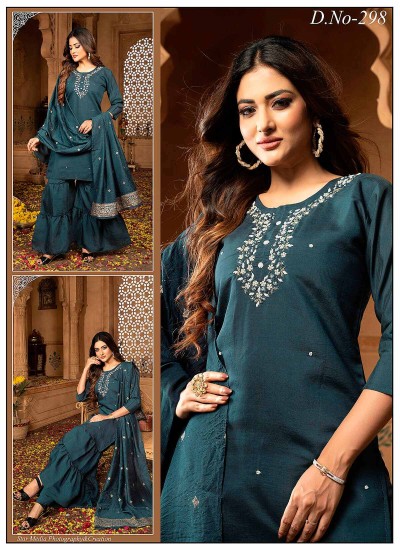 Sharara and Gharara Suits Wholesale Collection in Silk Georgette and Chiffon by Ajmera Fashion in Surat
