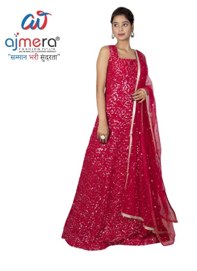 Stylish Long Gown with Dupatta in Georgette Fabric for Women Perfect for Wedding in Surat