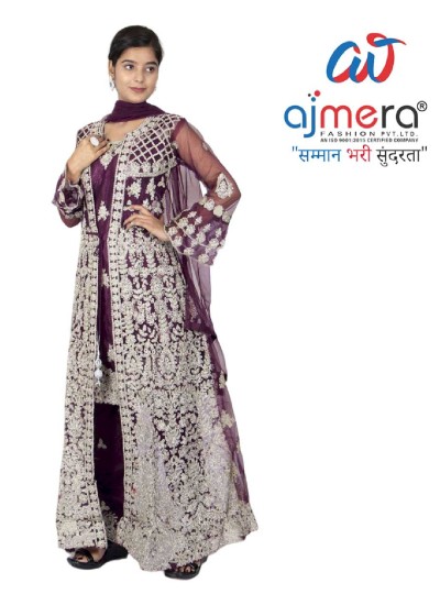 Traditional Nyra Cut Gown for Women with Jari Embroidery and Dupatta in Surat