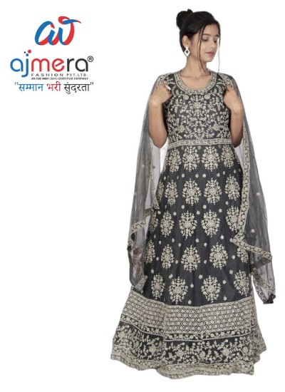 Traditional Silk Thread Work Gown with Dupatta for Festive Occasions in Surat