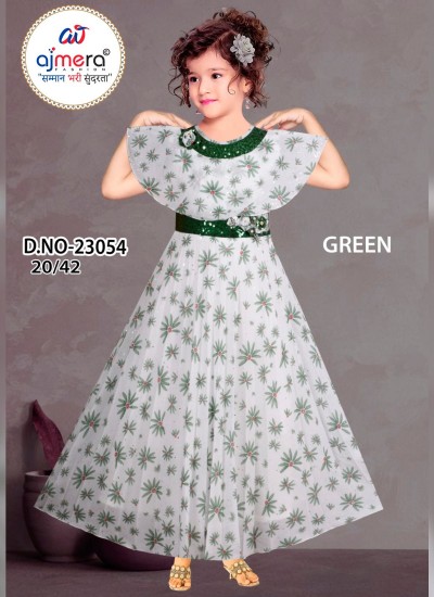 Wholesale Kids Designer Dresses in Cotton Net and Silk Blends from Ajmera Fashion in Surat