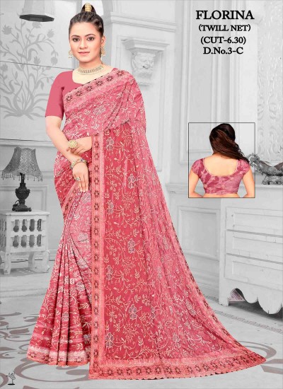 Wholesale Net Sarees with Stunning Embroidery Sequins and Lace Detailing in Nepal