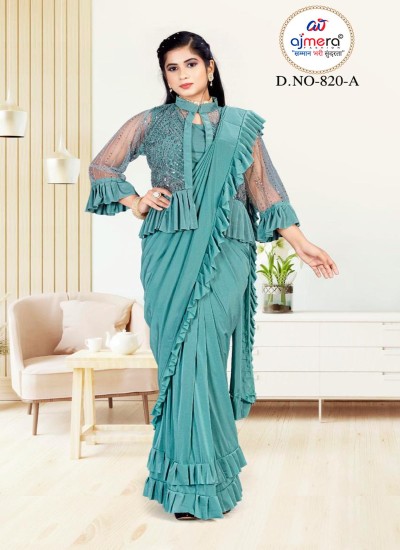Wholesale Ready to Wear Sarees Superior Quality Polyester Georgette Silk Blend and Crepe Fabrics in Surat