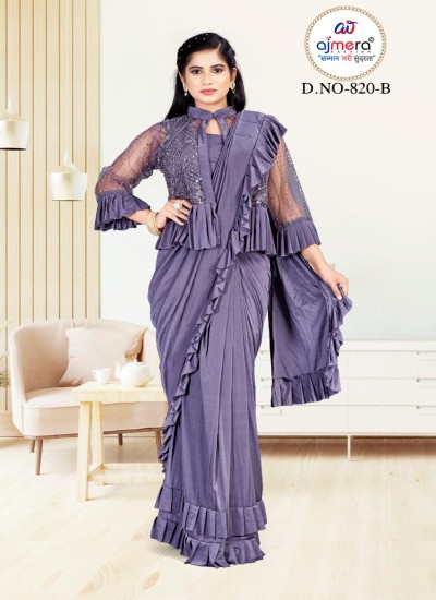 Wholesale Ready to Wear Sarees Superior Quality Polyester Georgette Silk Blend and Crepe Fabrics in Surat